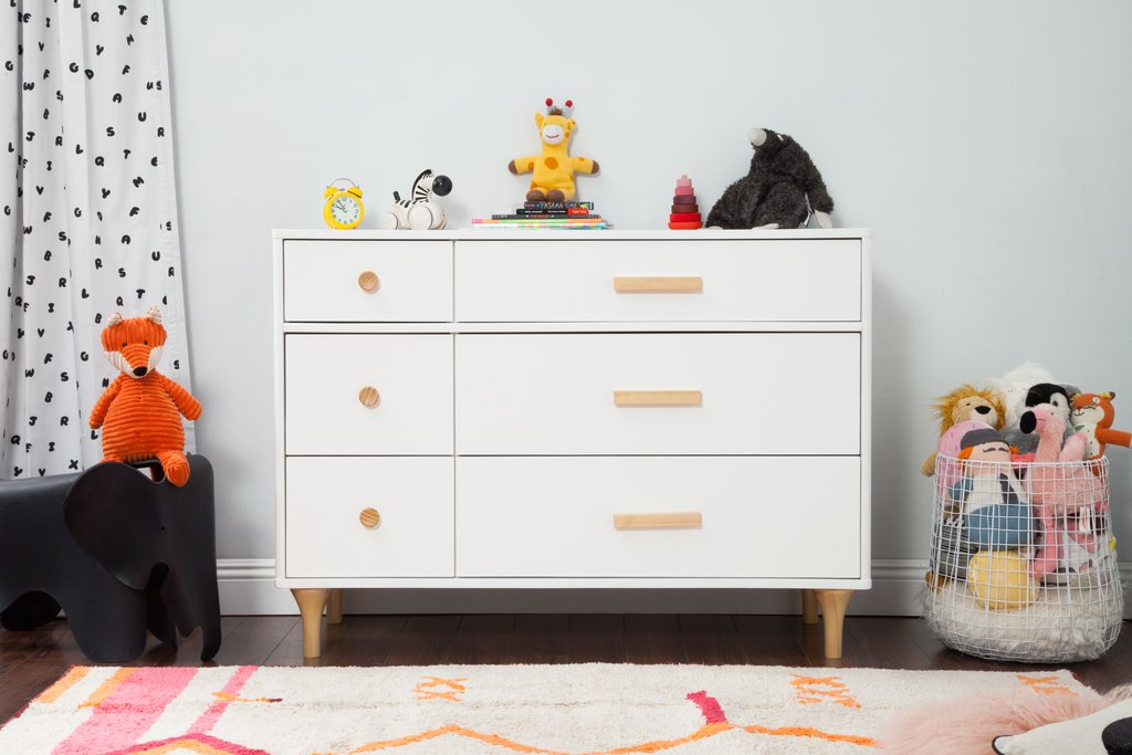Babyletto Lolly 6 Drawer Assembled Double Dresser White/Natural